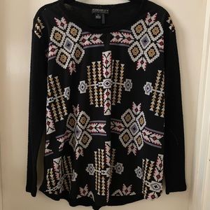 Printed long sleeve sweater